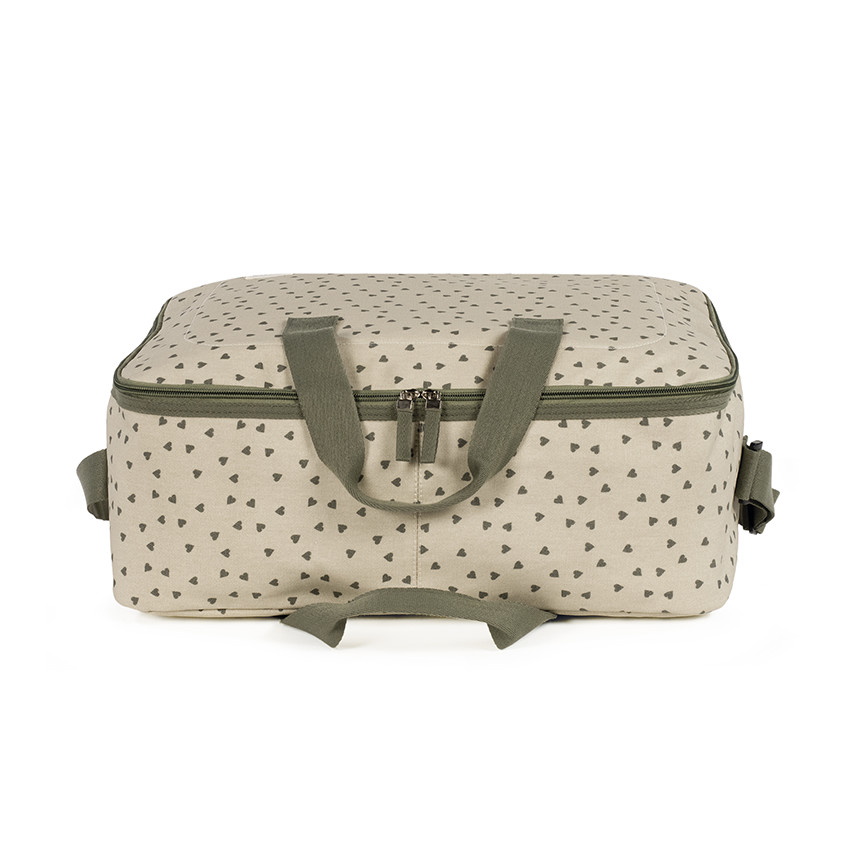 Valise bébé de maternité imprimé cœurs Poppy mousse 