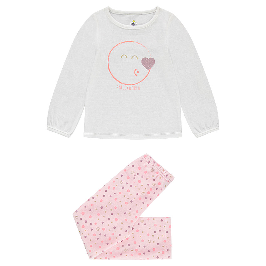 Pyjama en velours avec print SmileyWorld 
