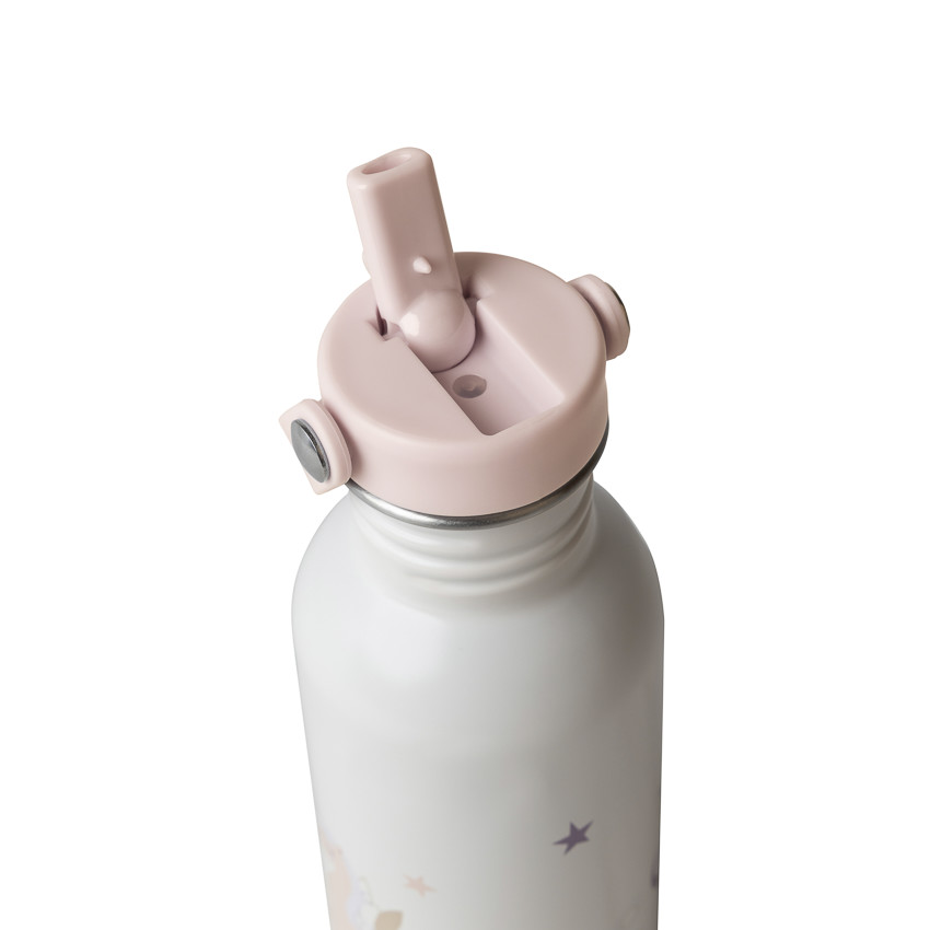 Gourde isotherme avec paille 500ml Licorne écru 