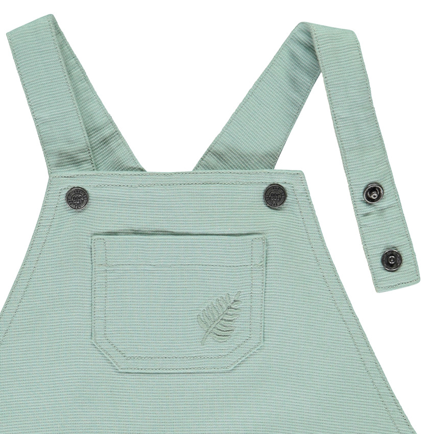 Salopette courte en toile + poche plaquée pour bébé garçon 