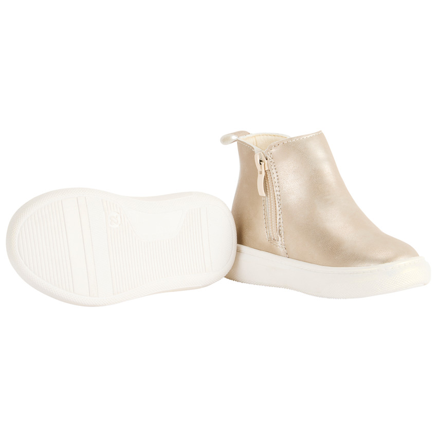 Bottillons dorés à étoile élastiquée pour bébé fille 