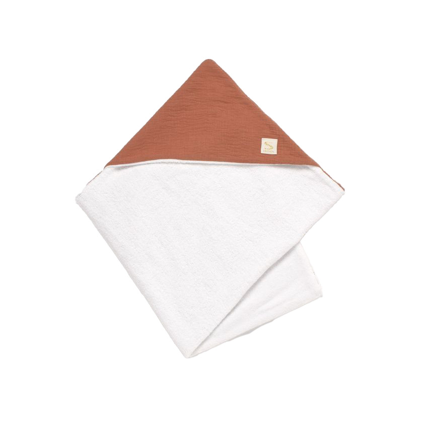 Cape de bain bi-matière Les Unis terracotta