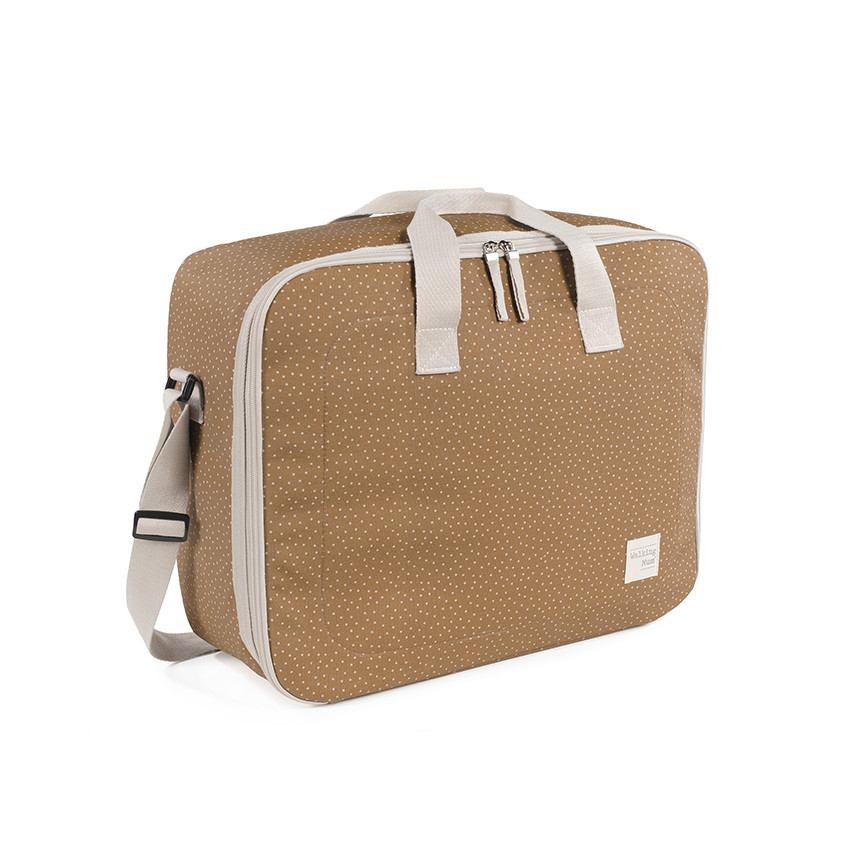 Valise bébé de maternité à pois Poppy cannelle 