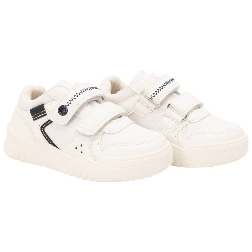 Baskets de sport blanches à double scratch pour garçon 