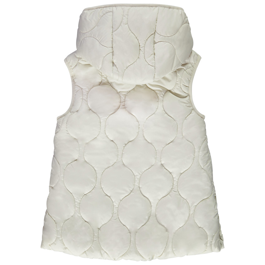 Doudoune longue sans manches à capuche avec matelassage fantaisie pour fille 