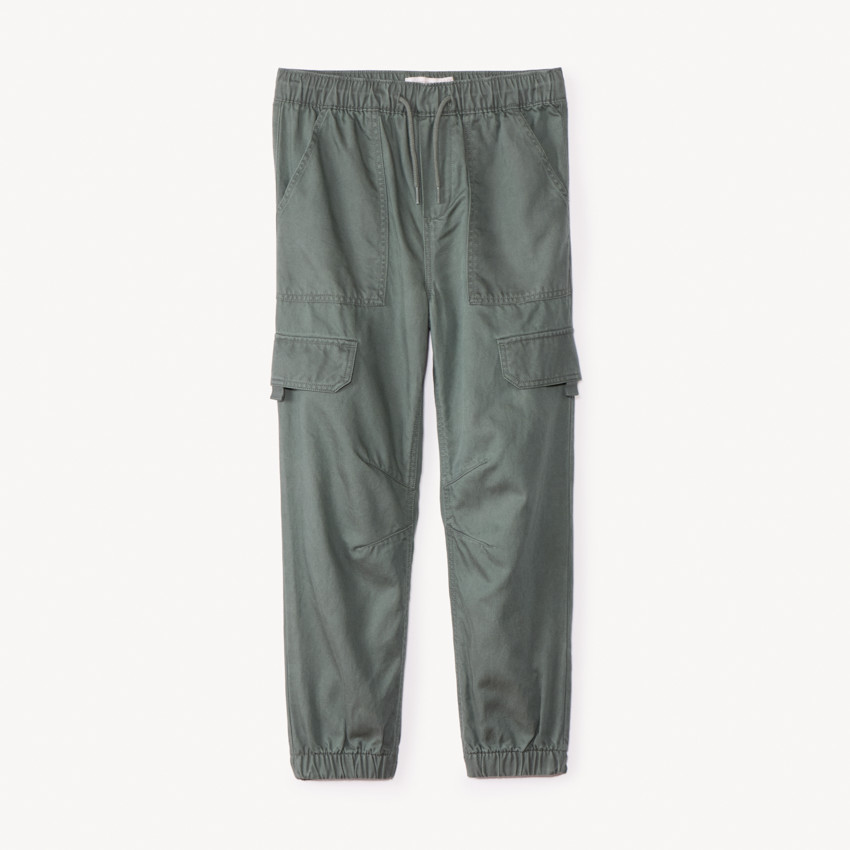 Pantalon jogger en twill uni pour garçon - Kaki
