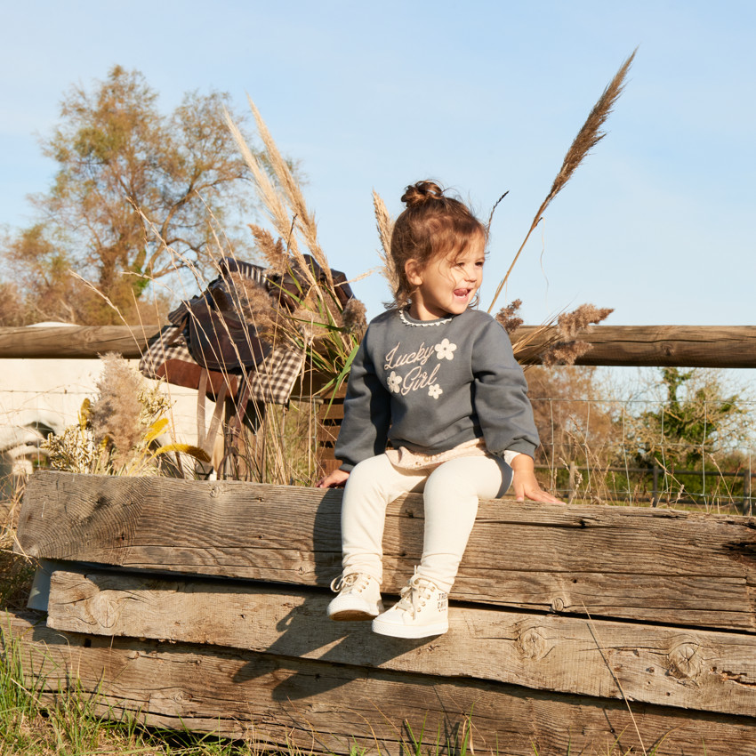 Sweat 2-en-1 en molleton brodé pour bébé fille
