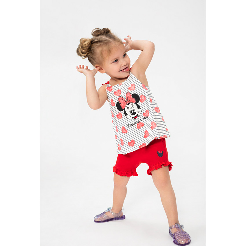 Ensemble avec débardeur print Minnie Disney et short avec noeud 