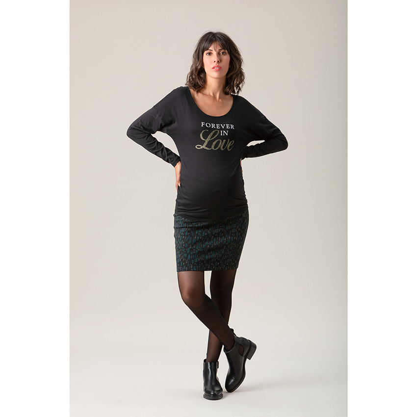 T-shirt de grossesse manches longues à message printé 
