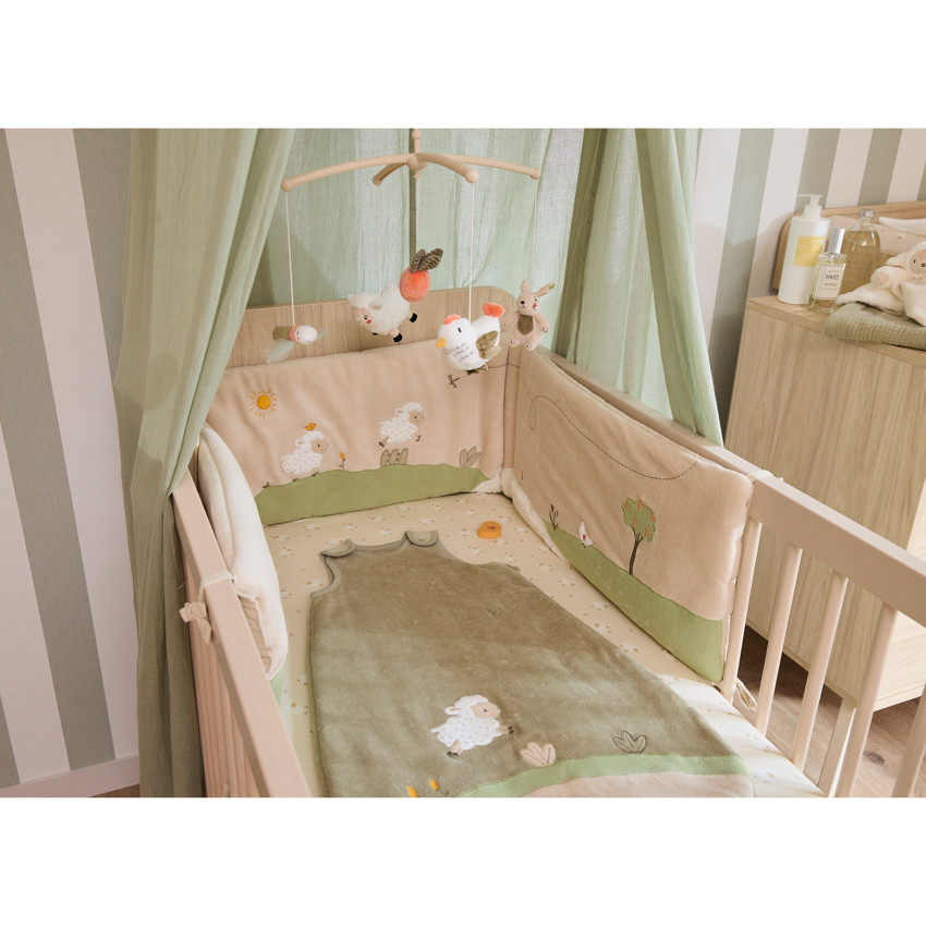 Tour de lit 3 pans en velours La vie à la Ferme 