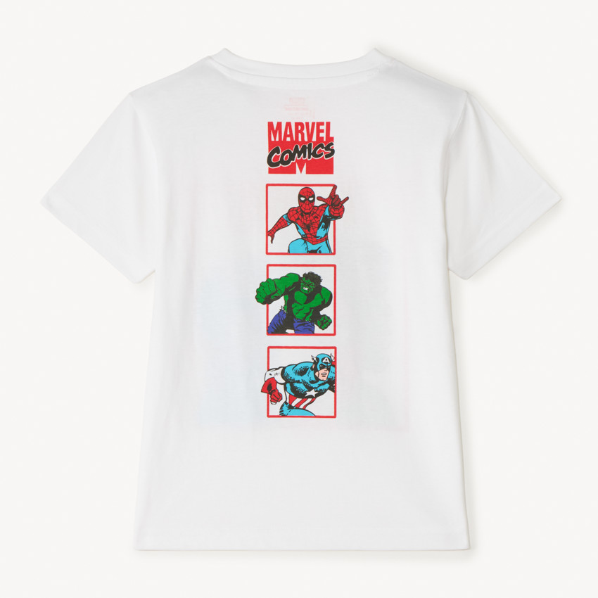 T-shirt manches courtes print Héros Marvel pour garçon 