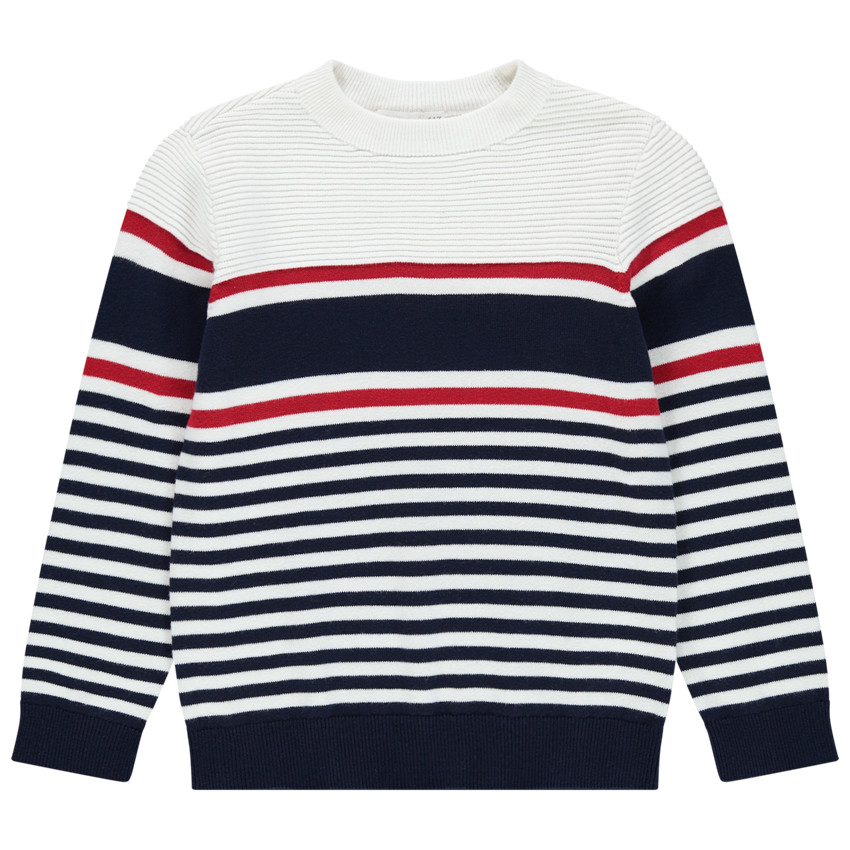 Pull en tricot ottoman à bandes contrastées 