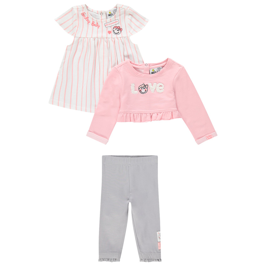 Ensemble avec tunique, sweat et legging Smiley 
