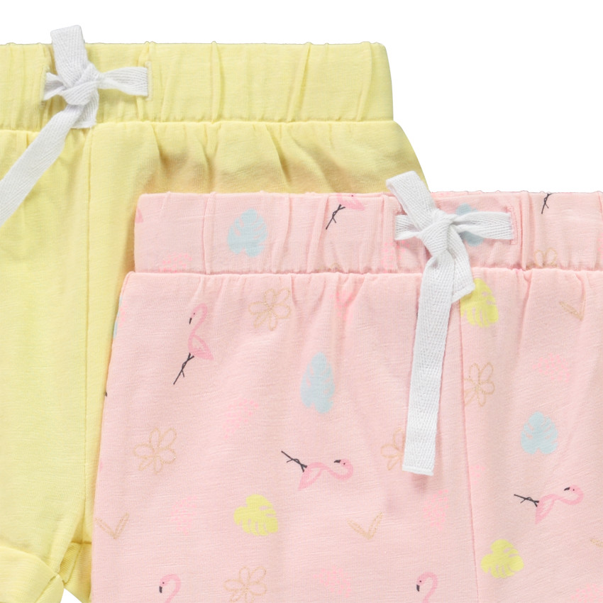 Lot de 4 shorts fantaisie en jersey slub pour bébé fille 