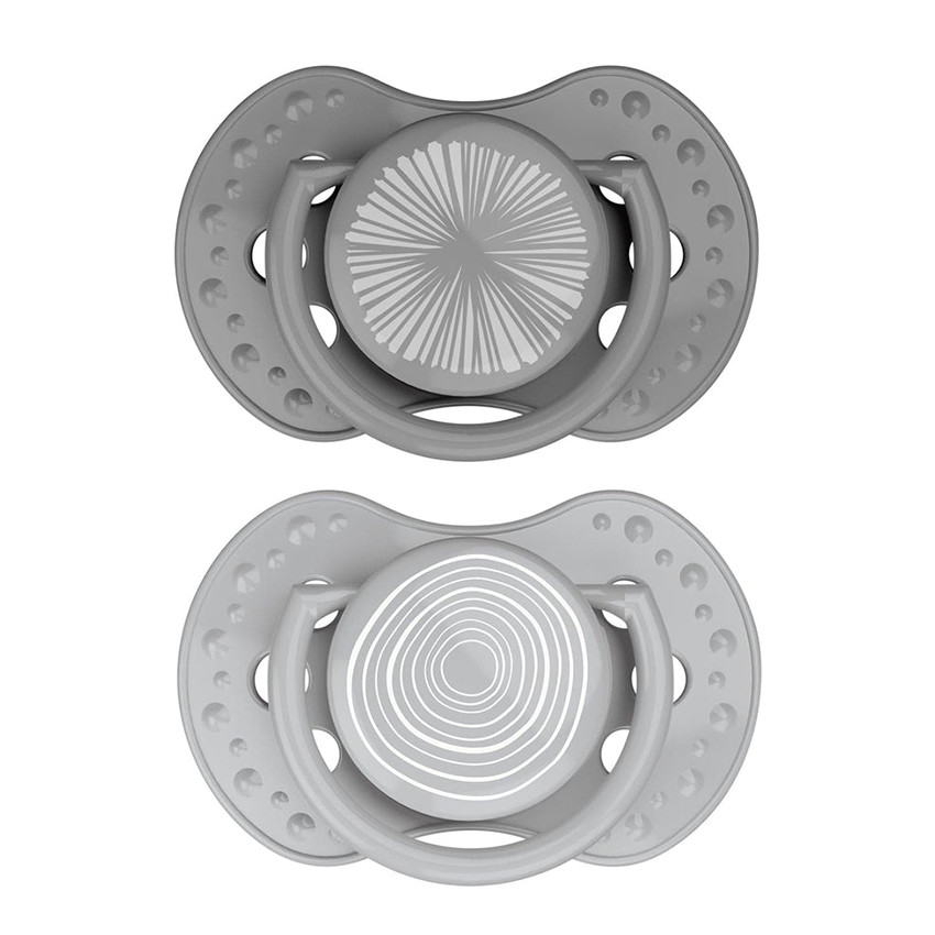 Sucette Dynamic Silicone 0-3m Light Grey/Dark Grey