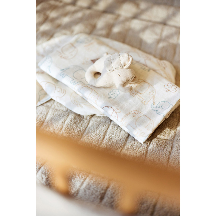 Gant de toilette gaze de coton Elephant Tales 3pcs 