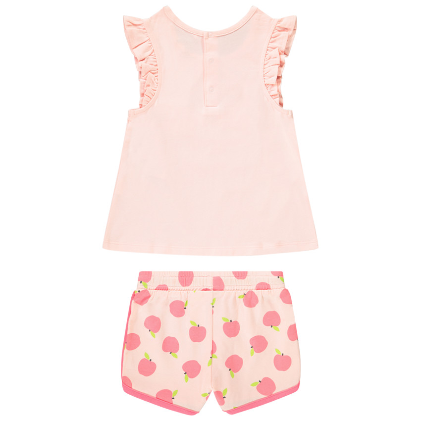 Ensemble de plage débardeur avec papillon en relief + short pour bébé fille 