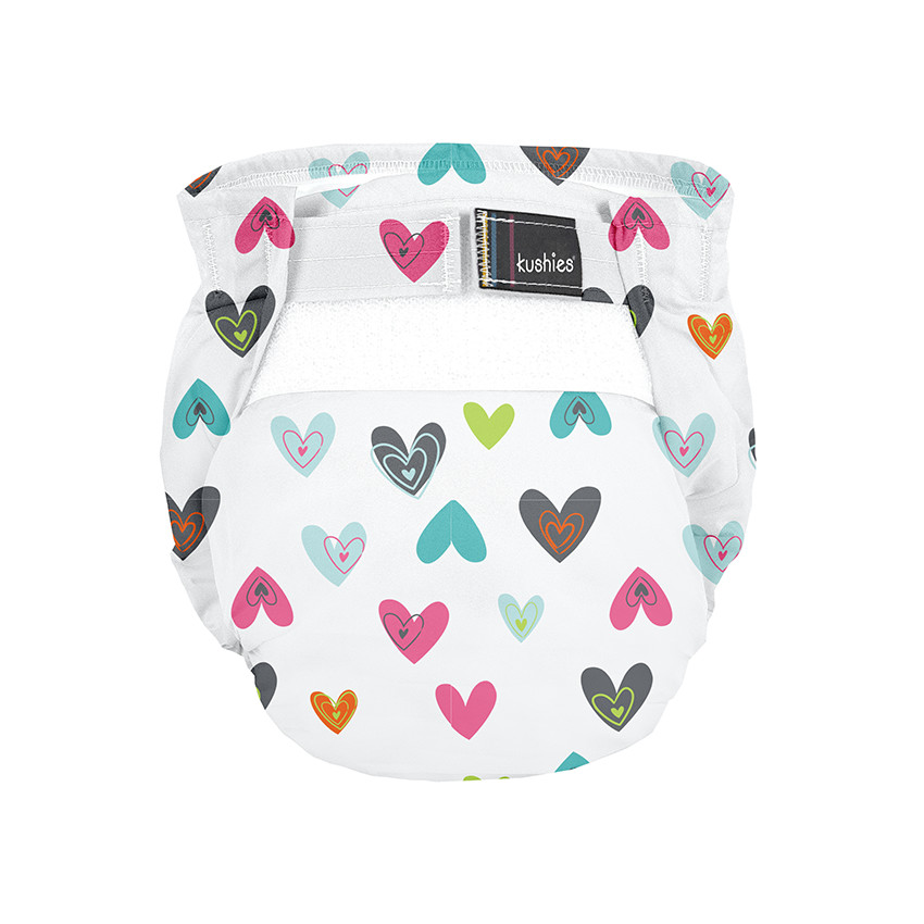 Couche lavable imprimé cœurs 10 à 20 kg  