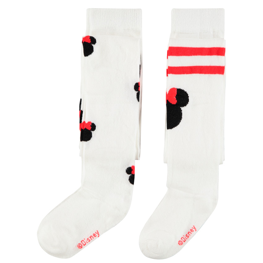 Lot de 2 collants épais Minnie Disney pour enfant fille