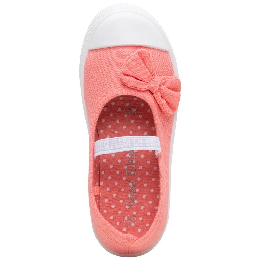 Babies roses en toile à noeud et lanière élastiquée du 24 au 35 Main Babies roses en toile à noeud et lanière élastiquée du 24 au 35