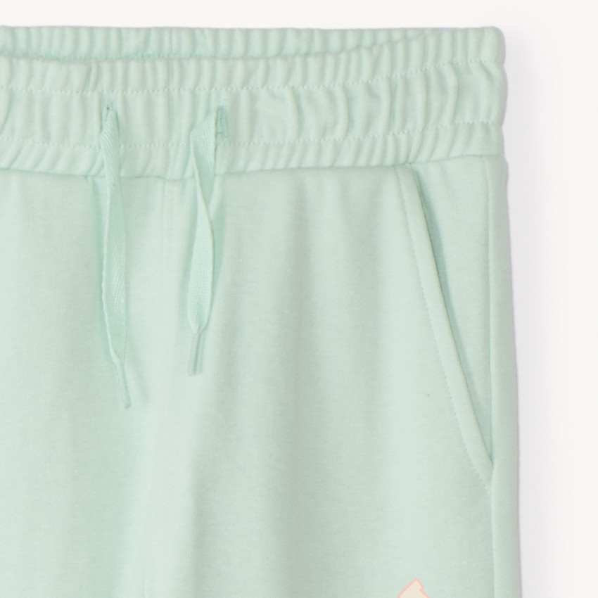 Jogging molleton uni à print pour fille 