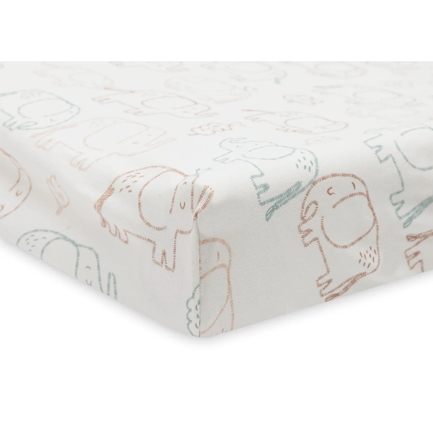 Housse matelas à langer jersey - Elephant Tales - 50x70 cm 