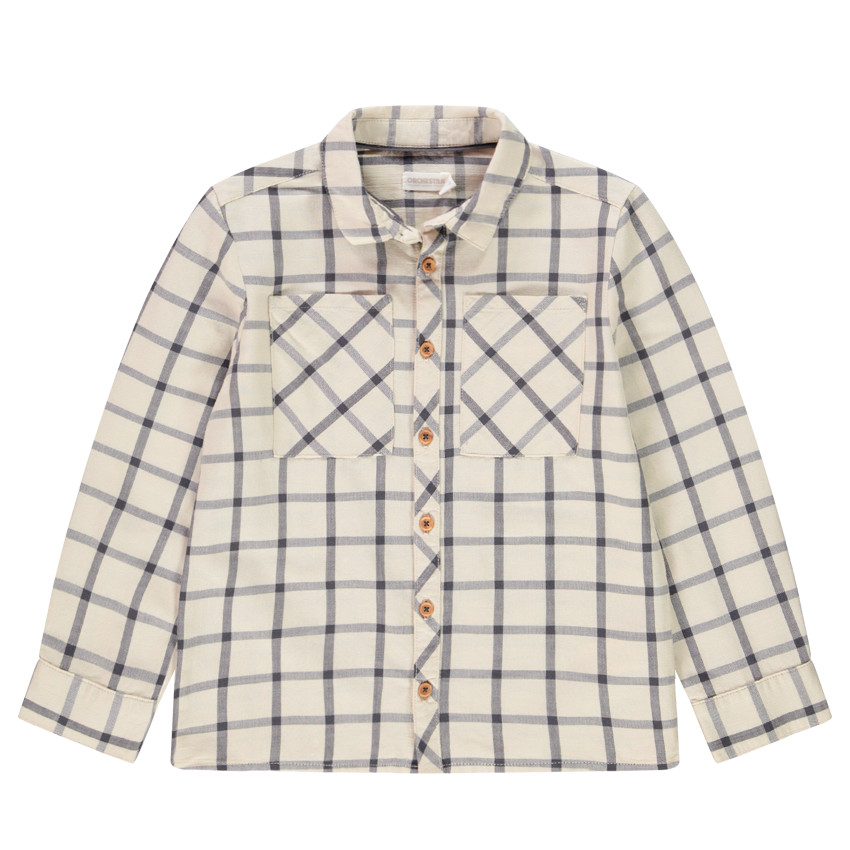 Chemise manches longues à carreaux pour enfant garçon 