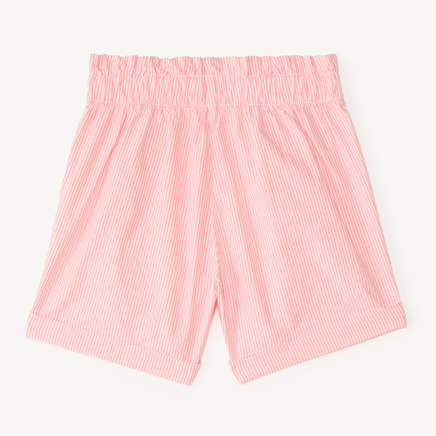 Short paperbag en toile rayée pour fille 