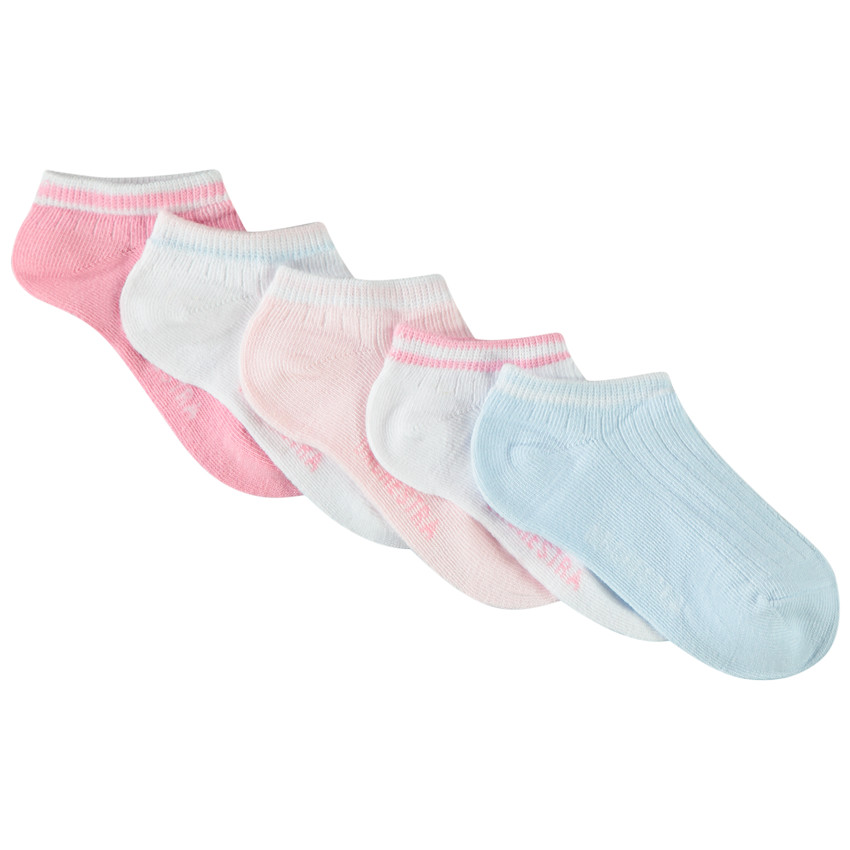 Lot de 5 paires de chaussettes courtes côtelées pour fille
