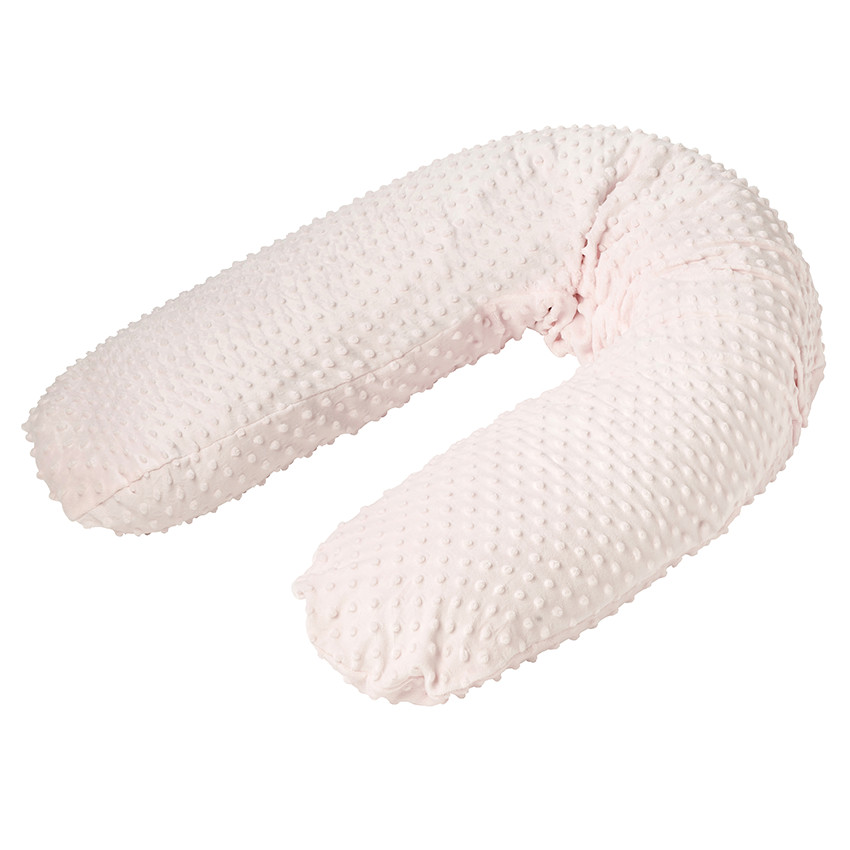 Housse de coussin d'allaitement en polaire - Pois Rose 