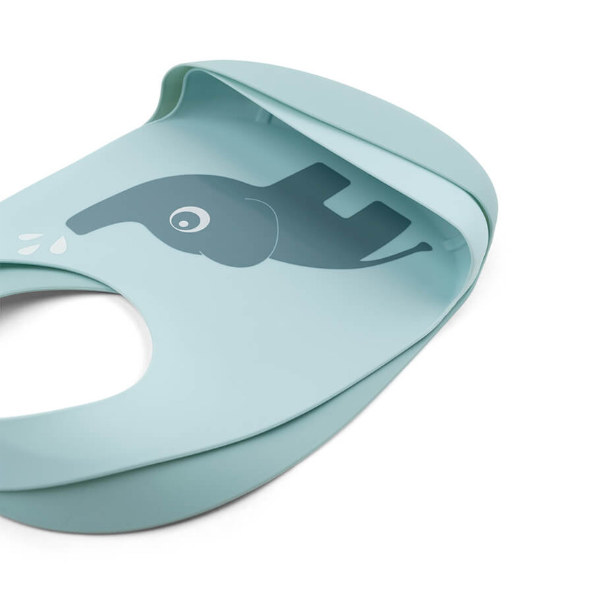 Lot de 2 bavoirs en silicone - Elphée bleu 