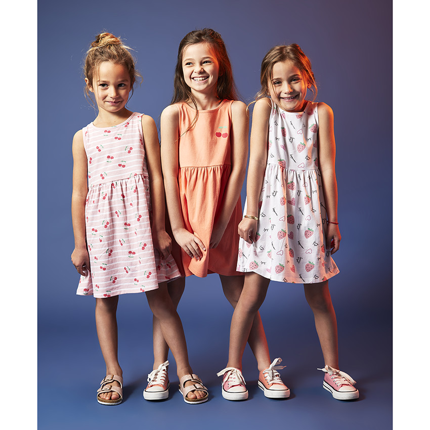 Lot de 3 robes fantaisie en jersey pour fille