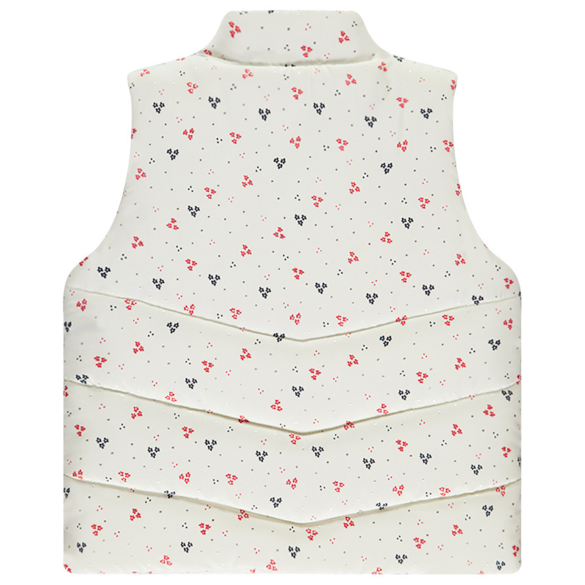 Doudoune sans manches imprimé fleuri pour bébé fille 