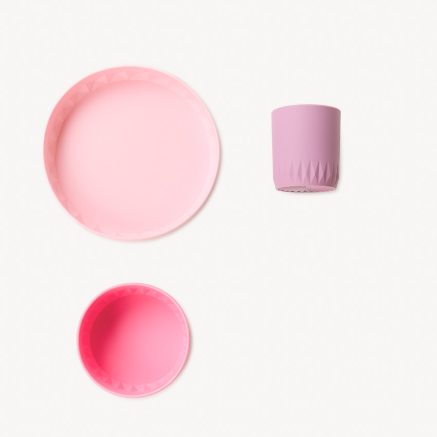 Coffret repas 3 pièces Origami en Silicone - Lila