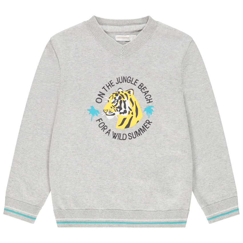 Pull en tricot col V pour garçon 