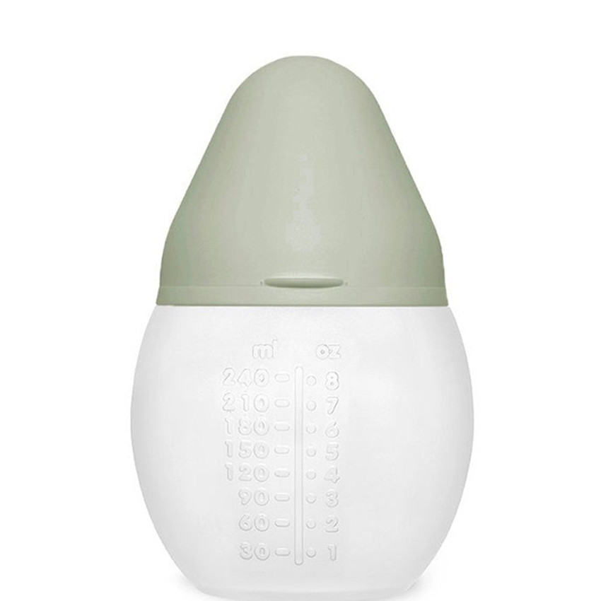 Biberon 240ml anti-colique en silicone Sauge - Vert (Elhée) - Image 1