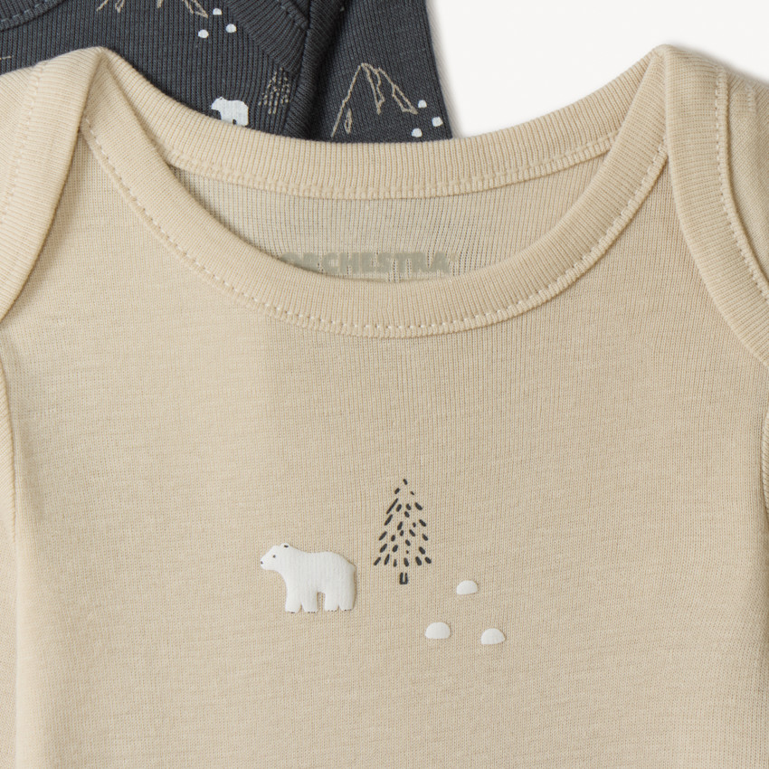 Lot de 7 bodies manches longues motifs ski pour bébé 