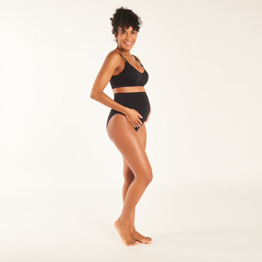 Culotte de grossesse taille haute sans coutures en microfibre 
