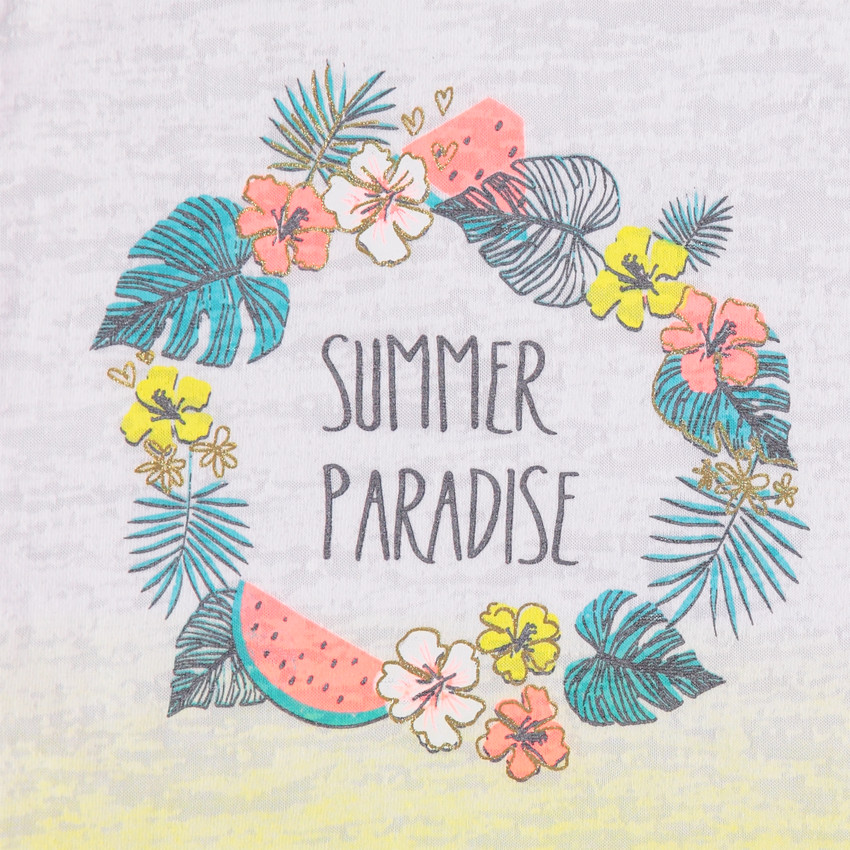 Débardeur effet dévoré tie and dye à couronne de fleurs 