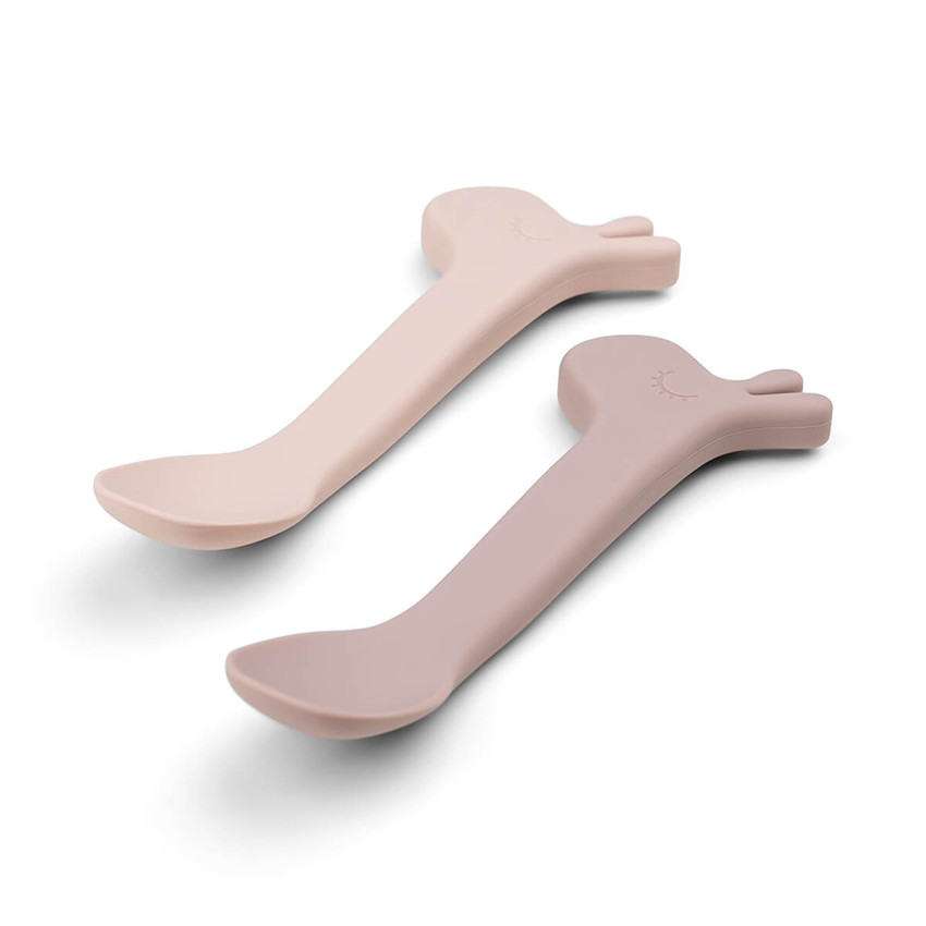 Lot de 2 cuillères en silicone Lalee rose 