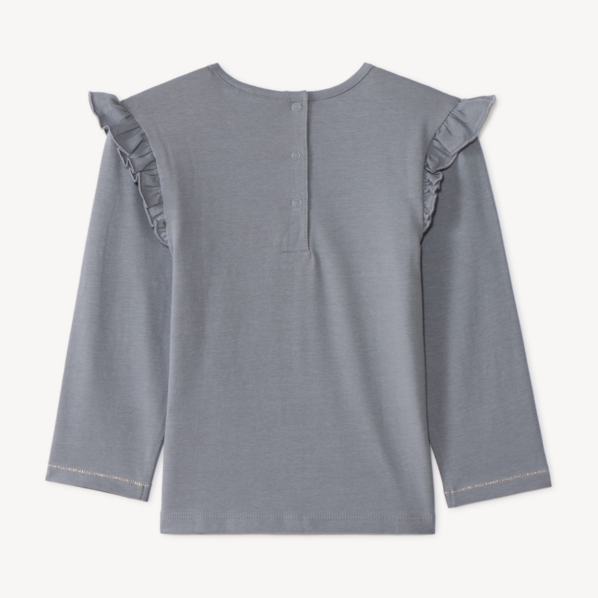 T-shirt bébé manches longues volantées et print fleuri 