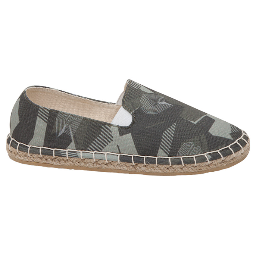 Espadrilles en toile motif army all-over