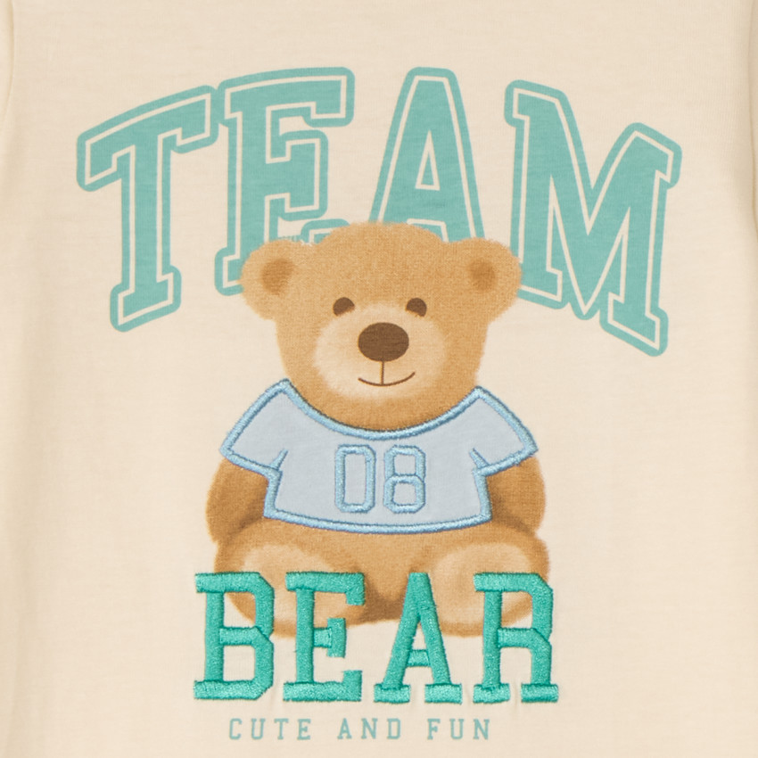 T-shirt manches courtes motif ourson pour bébé garçon 