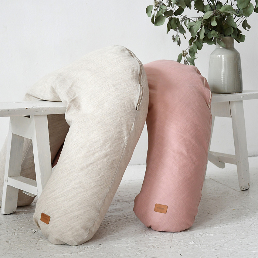 Coussin d'allaitement Big Flopsy avec housse en lin naturel 