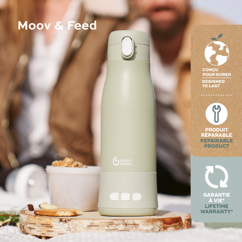 Chauffe-biberon nomade Moov and Feed vert sauge  