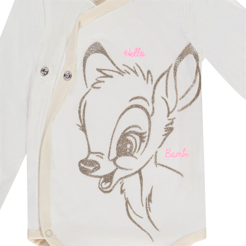 Lot de 3 bodies manches longues en jersey print Bambi Disney pour bébé garçon 