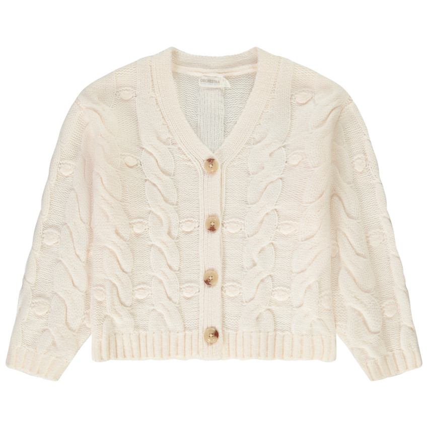 Gilet en tricot torsadé pour fille 