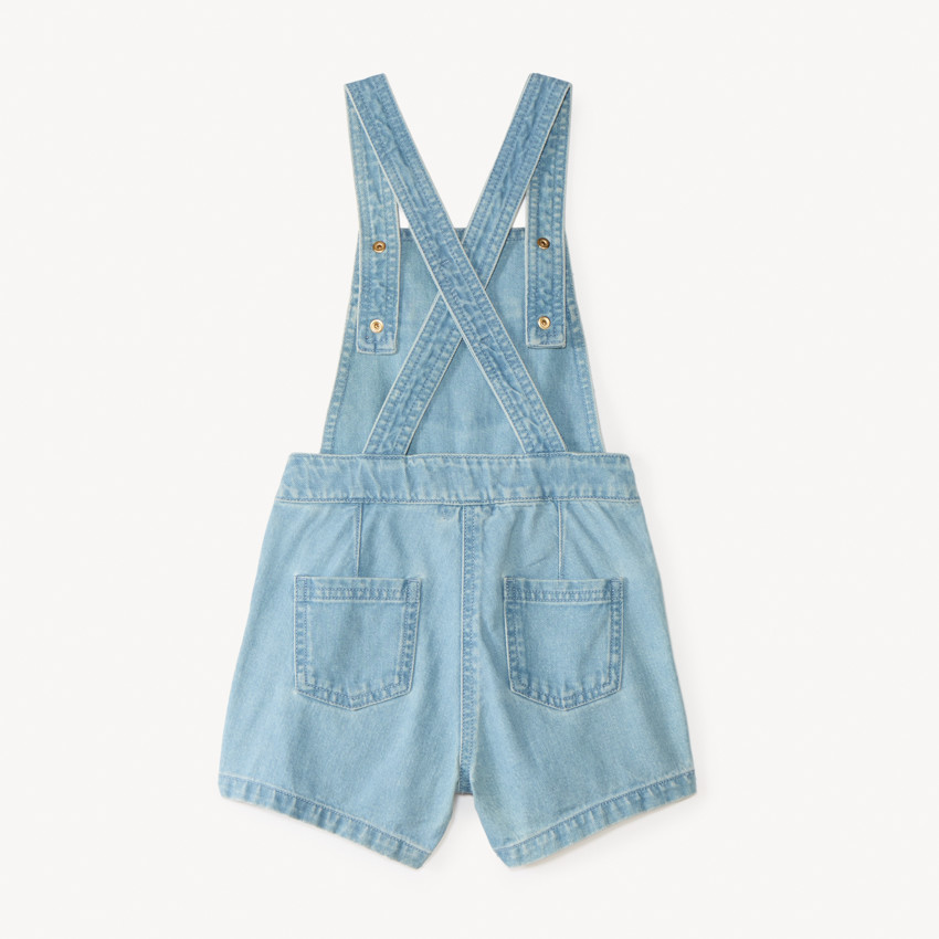 Salopette jupe-short en denim pour fille 