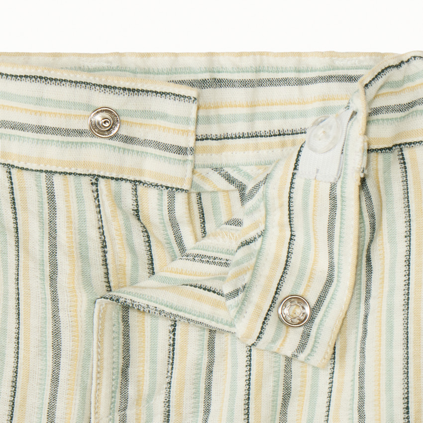 Bermuda à rayures en toile pour bébé garçon 