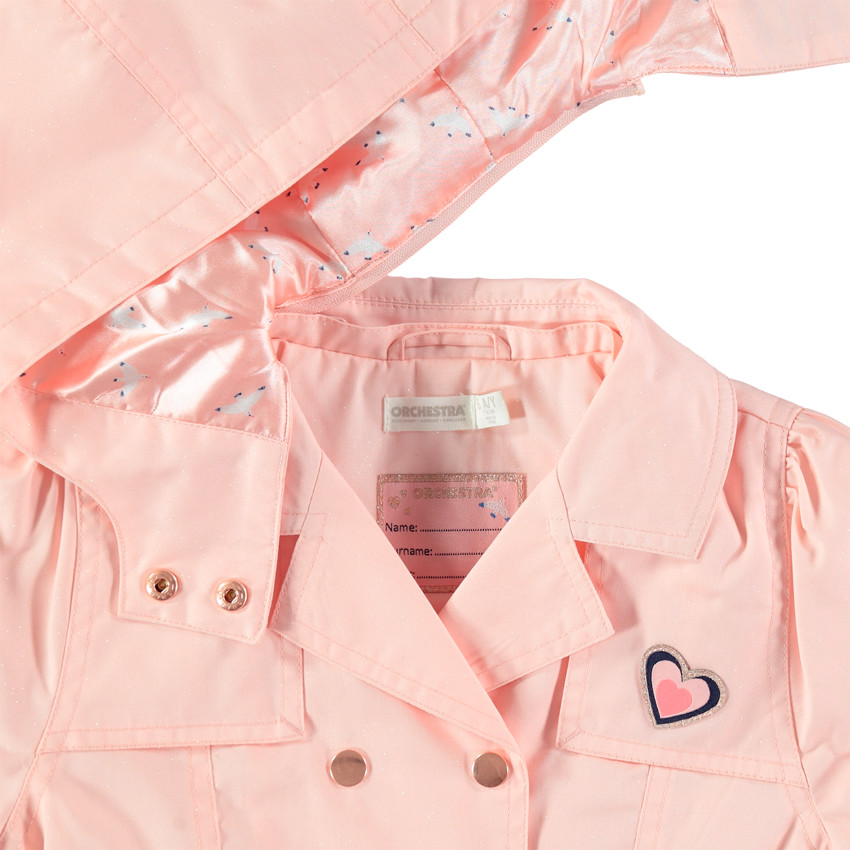 Trench rose à paillettes et doublure satin 